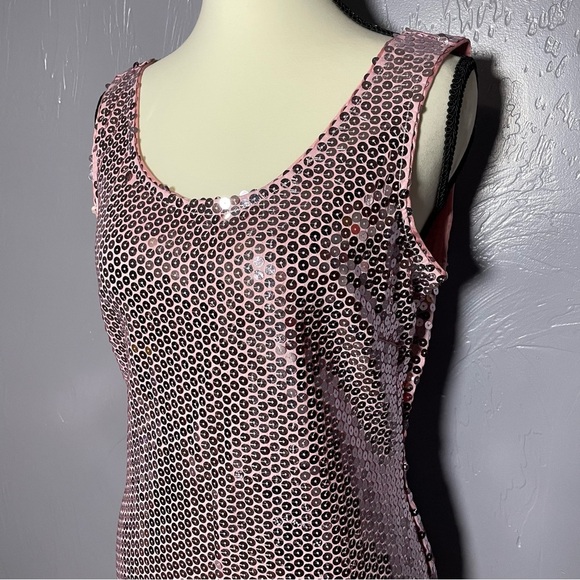 Vintage Glenrob Pink Sequin Bodycon Open Back Mini Dress - Picture 3 of 7